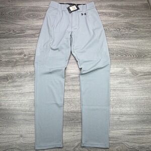 Under Armour Baseball Pants Mens Small Gray Vanish Pro Full Length Tapered Loose